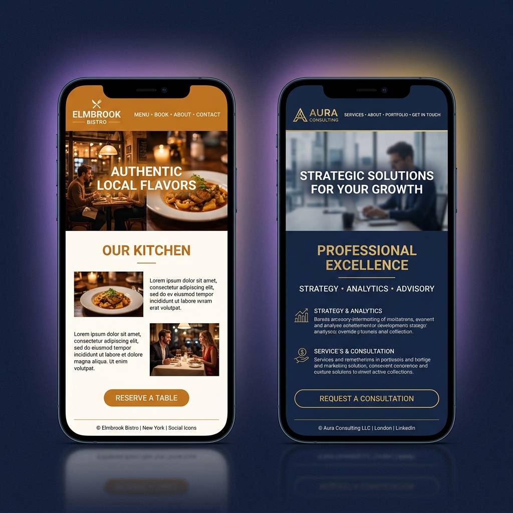 Business websites on mobile