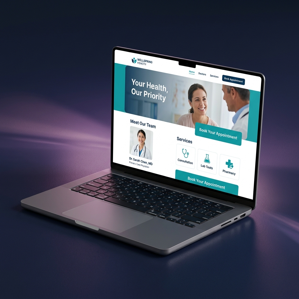 Healthcare Clinic Website - Laptop Mockup