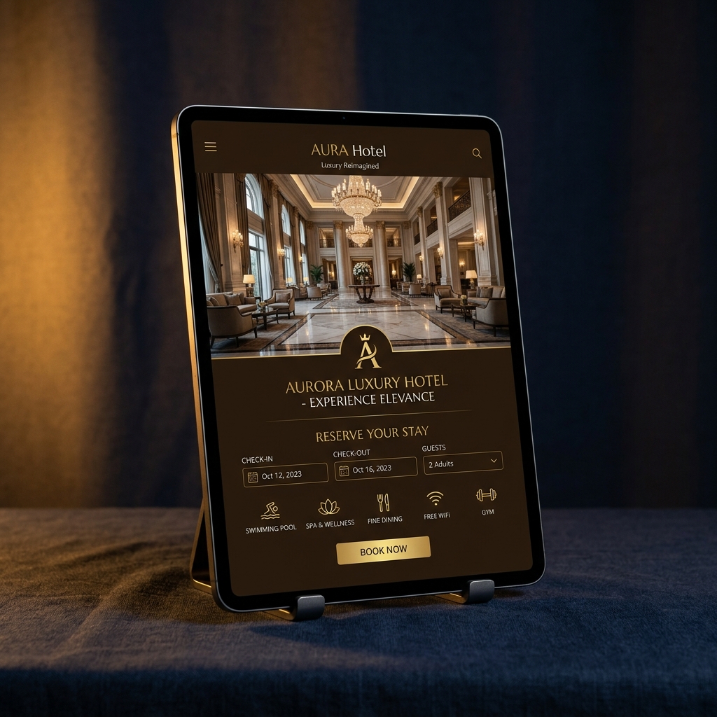 Luxury Hotel Website - iPad Mockup