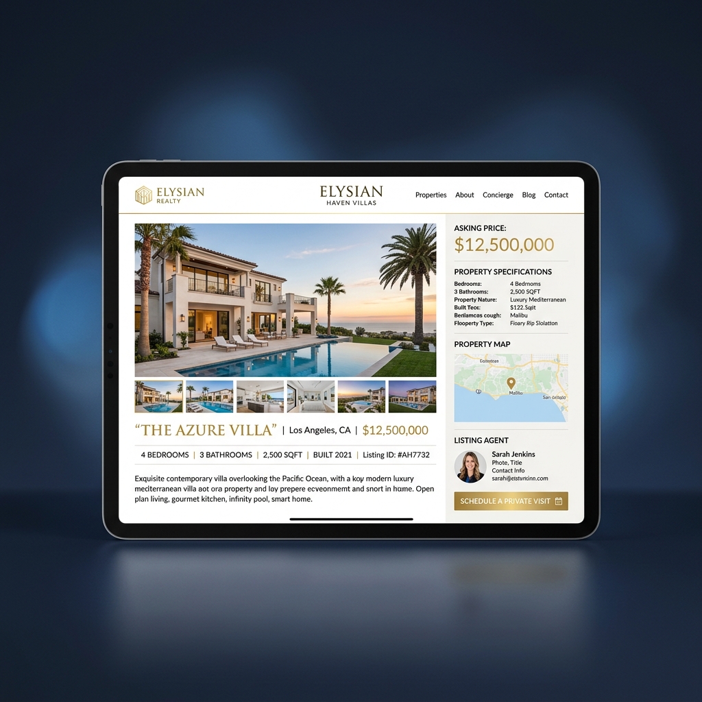 Luxury Property Listing - iPad Mockup